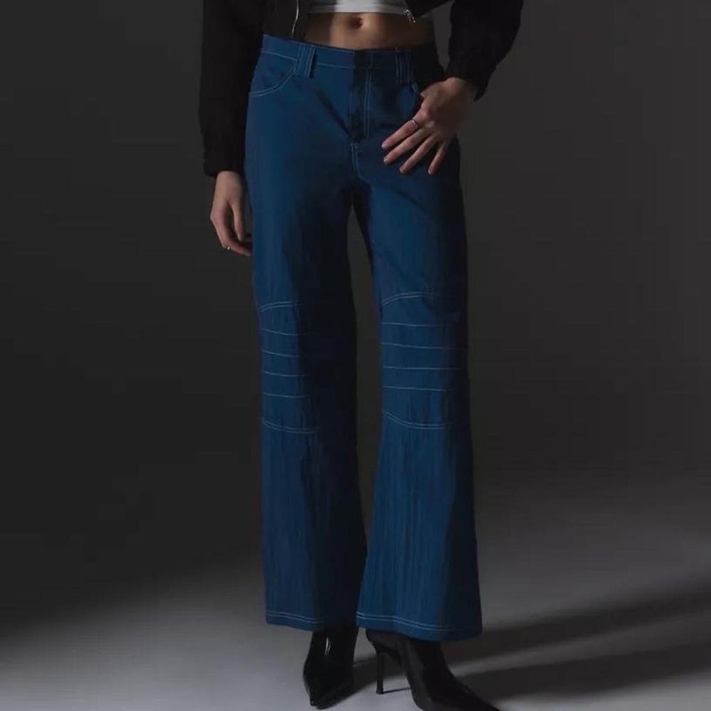 Urban Outfitters Silence + Noise Blue Iridescent Tech Pants Women’s Size 6 NWOT